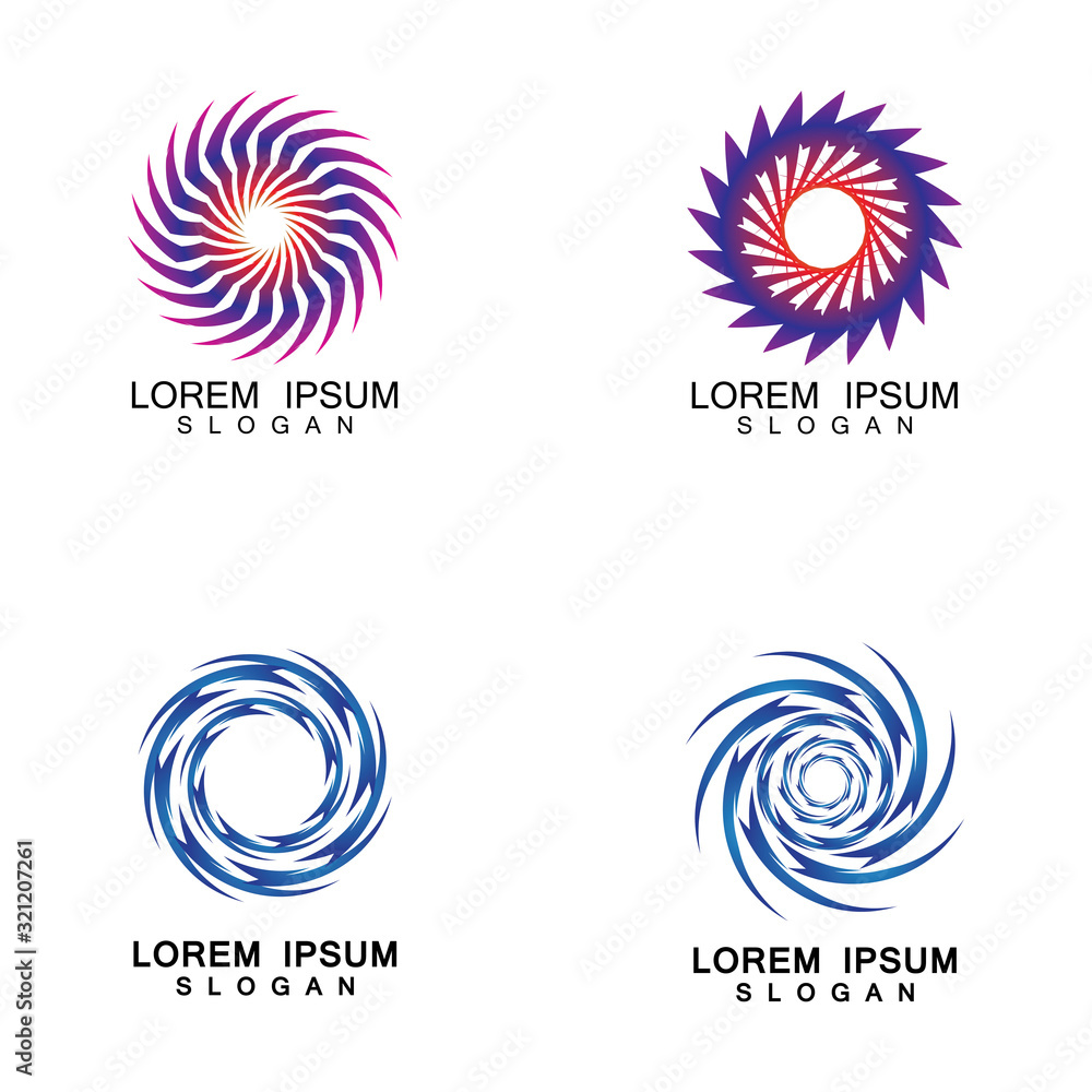 Obraz premium Tornado, vortex, hurricane logo design elements