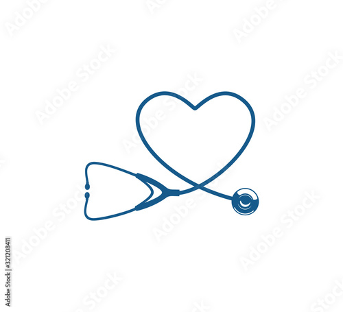 blue stethoscope vector graphic design for logo or illustration