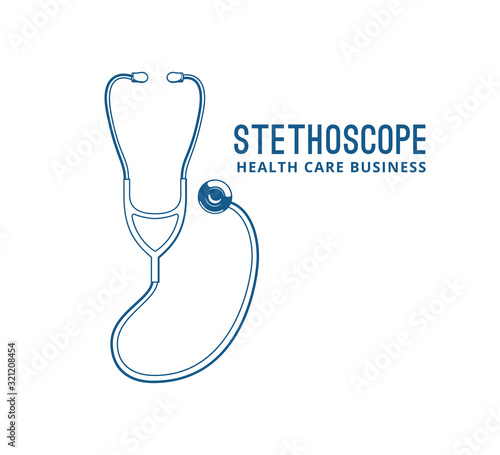 blue stethoscope vector graphic design for logo or illustration