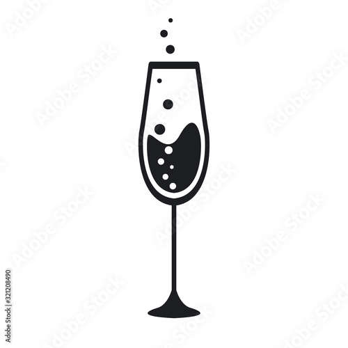 cup icon. Symbol beverage Glass of champagne, celebration