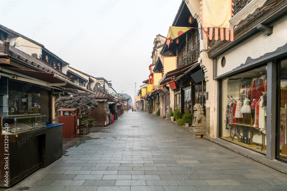 Qinghefang ancient street view in Hangzhou city Zhejiang province China