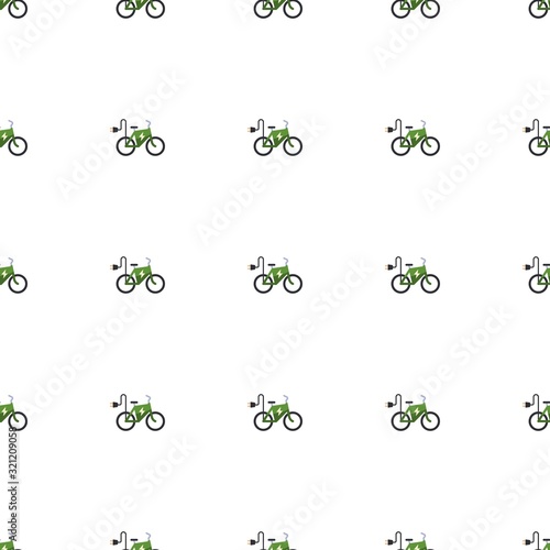elektro bike icon pattern seamless isolated on white background. Editable flat elektro bike icon. elektro bike icon pattern for web and mobile.