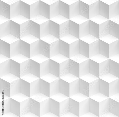 Abstract Geometric Background. White Cube Wallpaper © radharamana