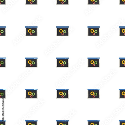 back end icon pattern seamless isolated on white background. Editable flat back end icon. back end icon pattern for web and mobile.