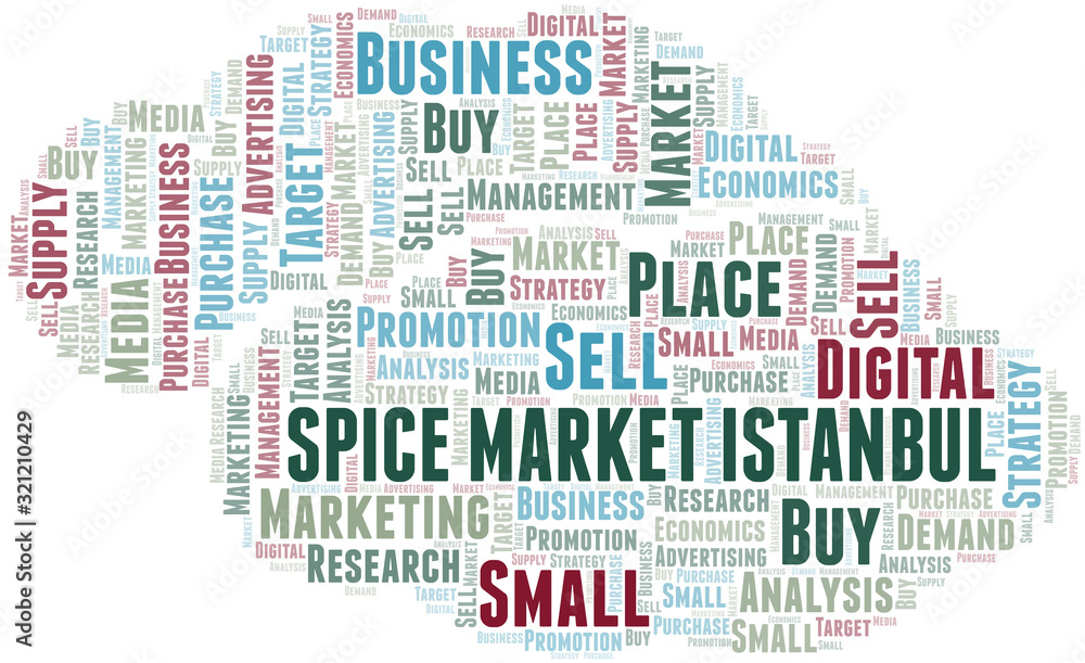 Spice Market Istanbul word cloud. Vector made with text only.