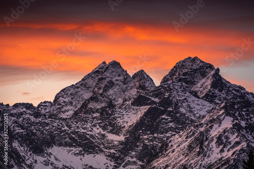 Winter in Tatra Moutains in Poland. High Tatras landscape photos.