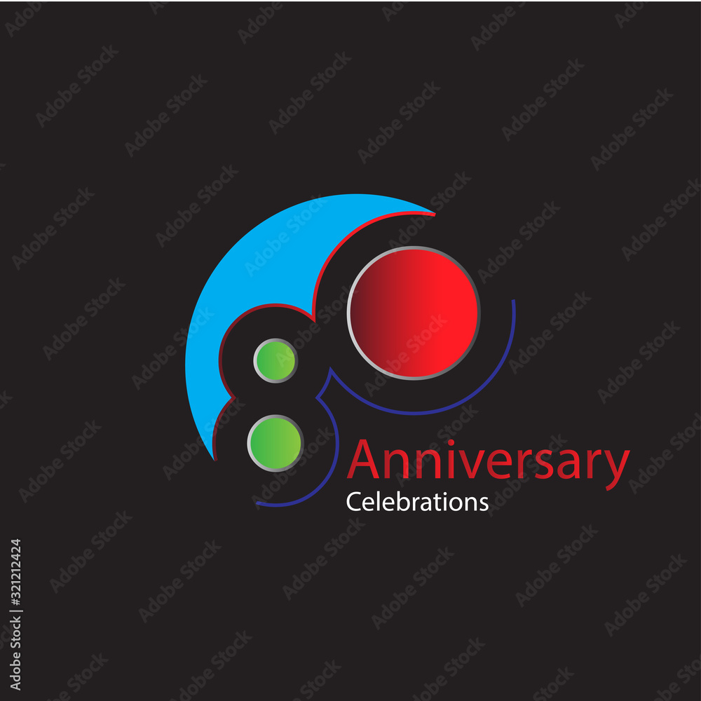 80 Year Anniversary Vector Template Design Illustration 80 Year Anniversary Vector Template Design Illustration