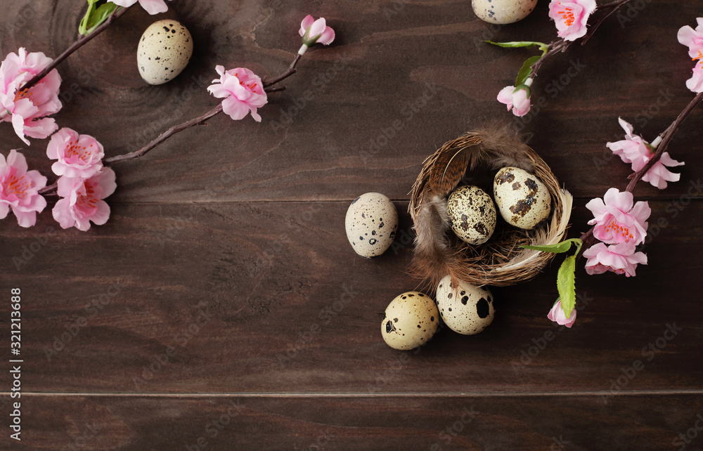 colorful easter eggs and spring flowers colorful easter eggs and spring flowers