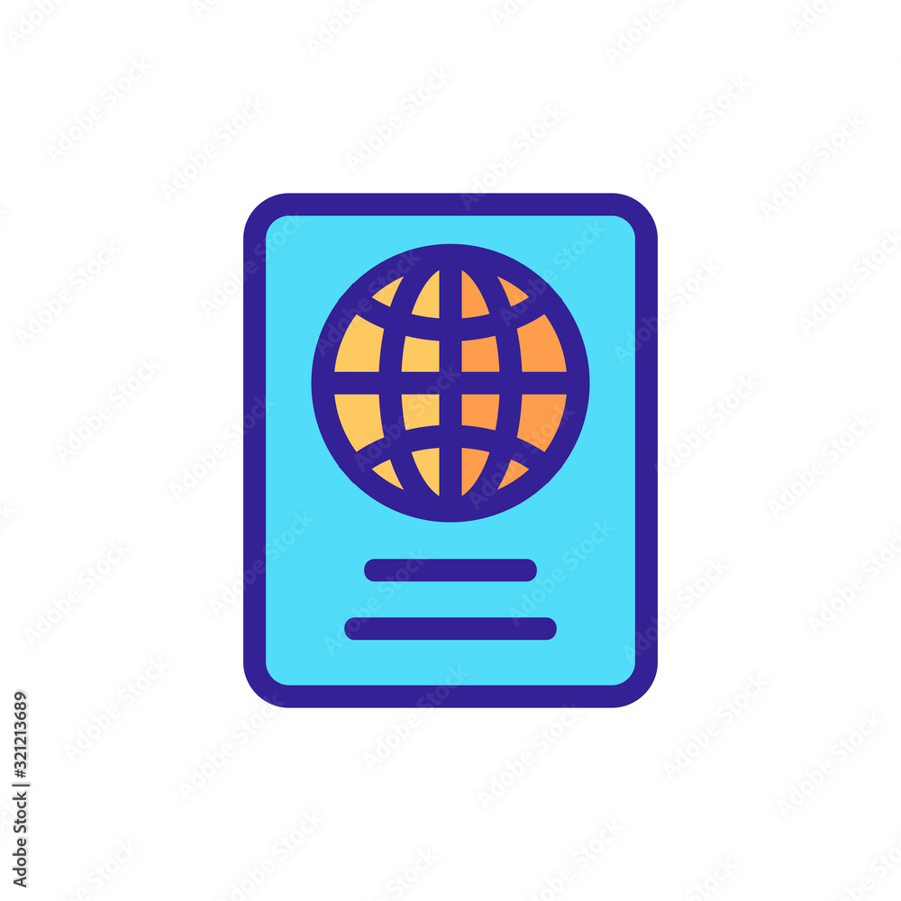 Passport icon vector. Thin line sign. Isolated contour symbol illustration Passport icon vector. Thin line sign. Isolated contour symbol illustration