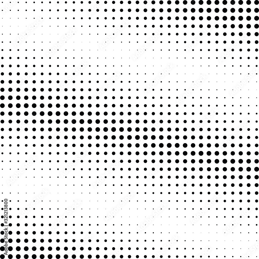 Abstract halftone dotted background. Monochrome pattern with dot and circles.  Vector modern pop art texture for posters, sites, business cards, cover postcards, interior design, labels, stickers.