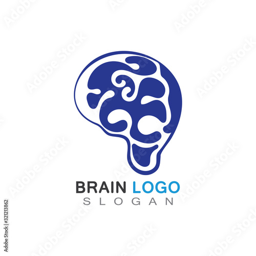 Brain health logo creative illustration icon template design