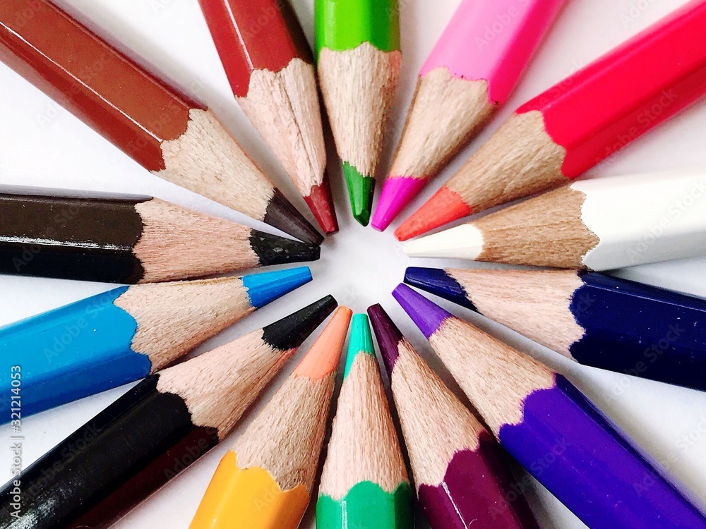 color pencils isolated on white background color pencils isolated on white background
