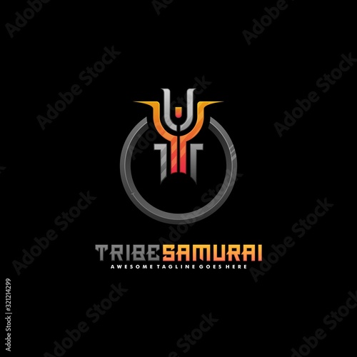 Vector Logo Illustration Tribe Samurai Export Style