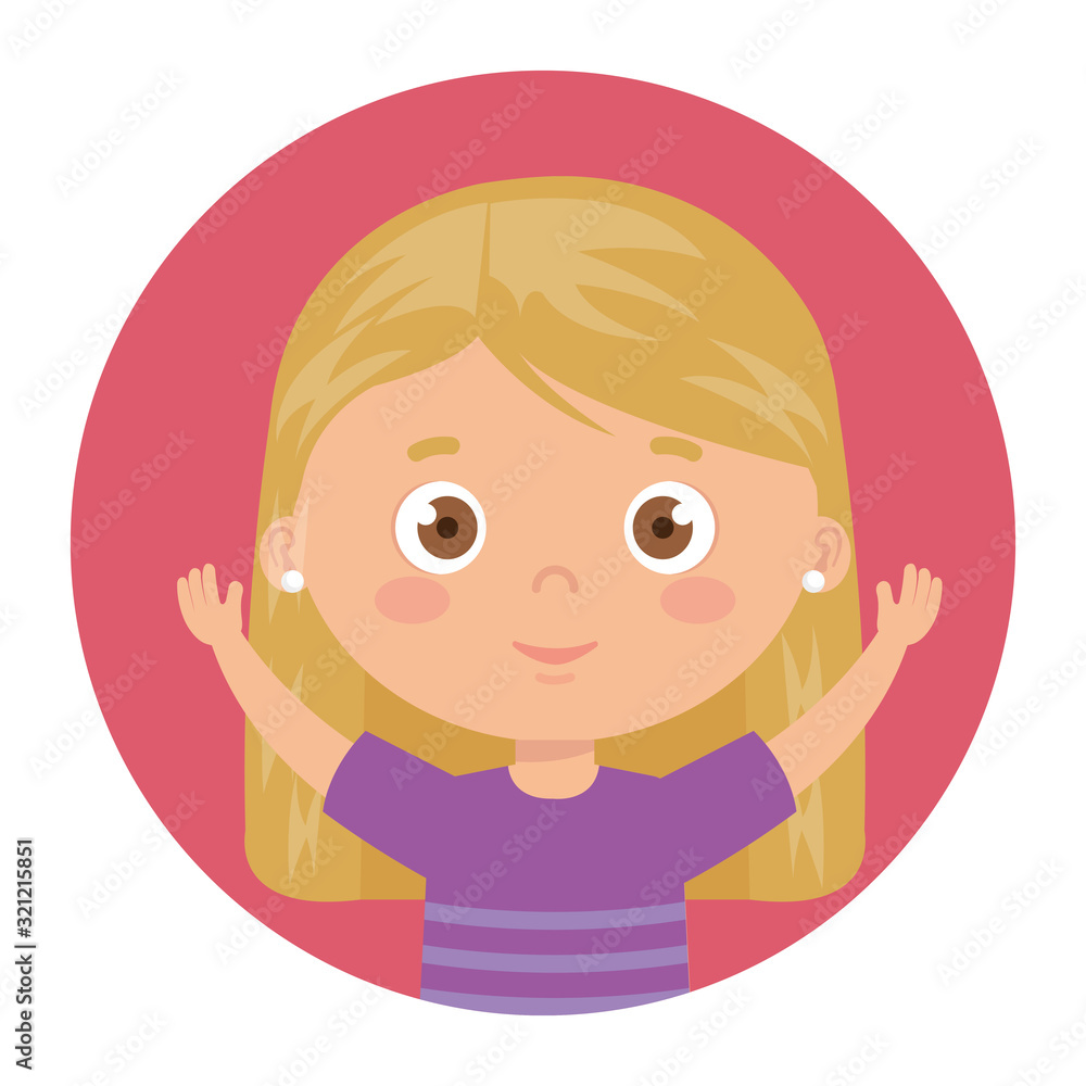 beautiful girl smiling with his hands up vector illustration design
