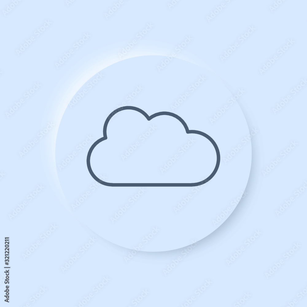 Neumorphism Button - Social Media Icon Cloud Wolke Neumorphism Button - Social Media Icon Cloud Wolke