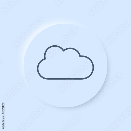 Neumorphism Button - Social Media Icon Cloud Wolke