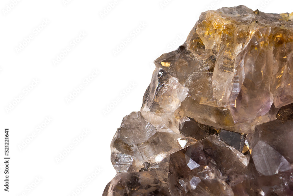 Isolated quartz crystal mineral specimen gem stone on white background Isolated quartz crystal mineral specimen gem stone on white background