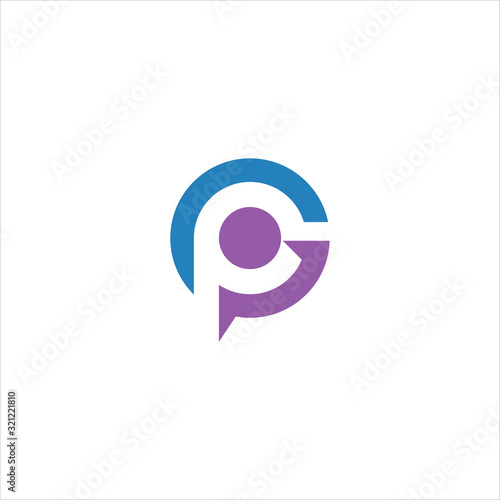 Initial letter gp or pg logo vector design template
