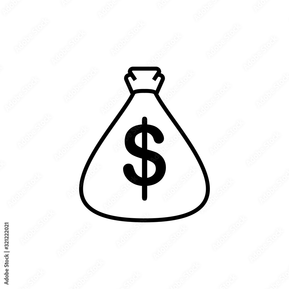 bag money and coin dollar icon vector design logo template EPS10 bag money and coin dollar icon vector design logo template EPS10