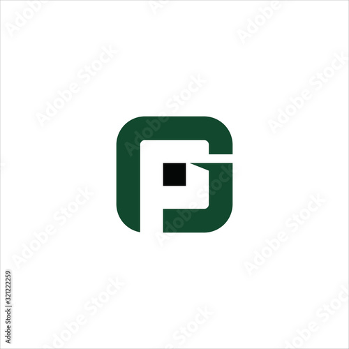Initial letter gp or pg logo design template