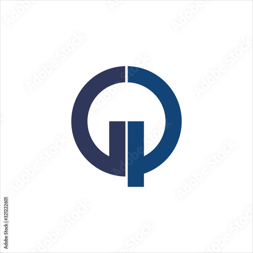 initial letter gp or pg logo vector design
