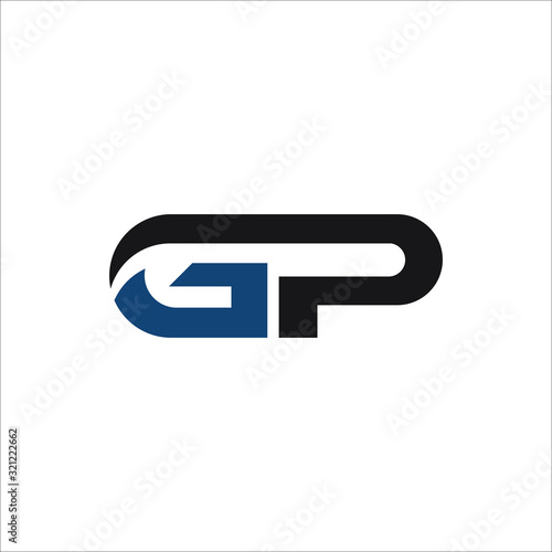 initial letter gp or pg logo vector design