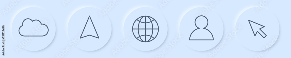 Neumorphism Button - Social Media Icon Cloud Web WWW Profil Konto Mauszeiger Pfeil modern Neumorphism Button - Social Media Icon Cloud Web WWW Profil Konto Mauszeiger Pfeil modern