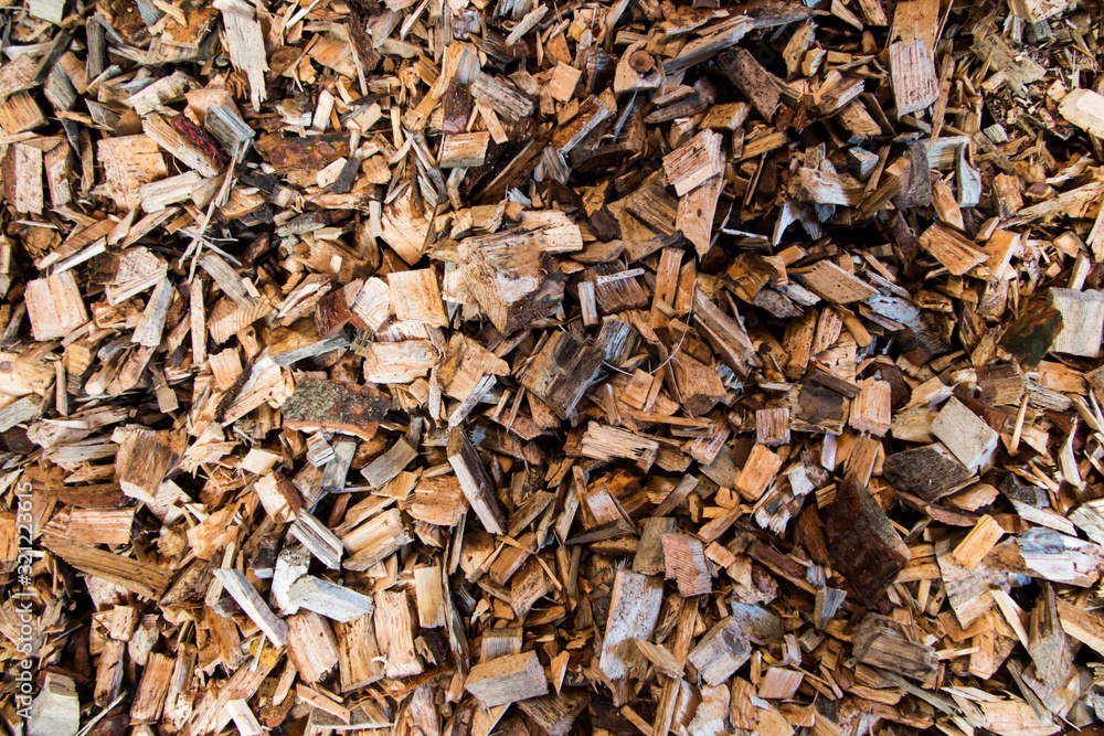 wood chips lying on the heap wood chips lying on the heap