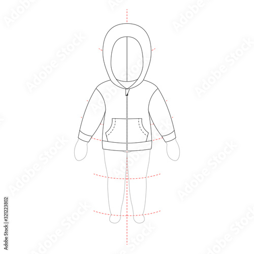 Vector illustration of Girls and boys jumper. Front views. 0-2 years old