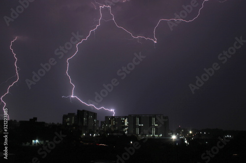 Lightning at Phuursungi, Hadapsar, Pune