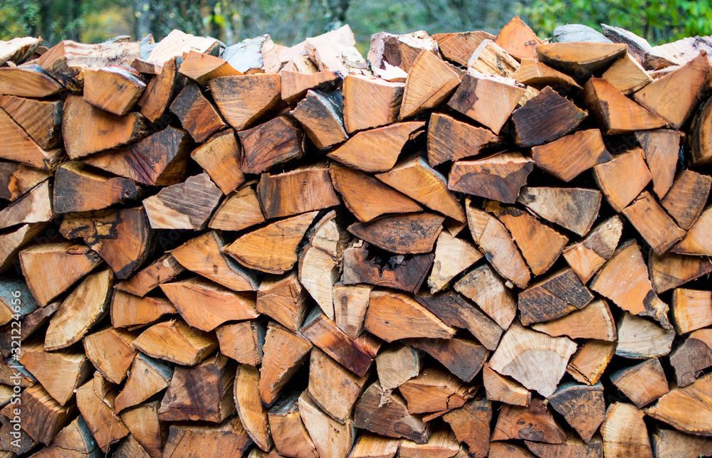 wood cut and arranged. Wood for heating, for fire. wood cut and arranged. Wood for heating, for fire.
