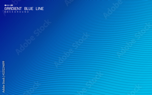 Abstract gradient blue wavy pattern design of art line design background. illustration vector eps10