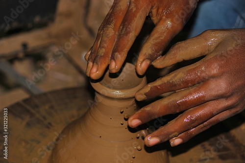 Potter making pots, Pune, Maharashtra, India