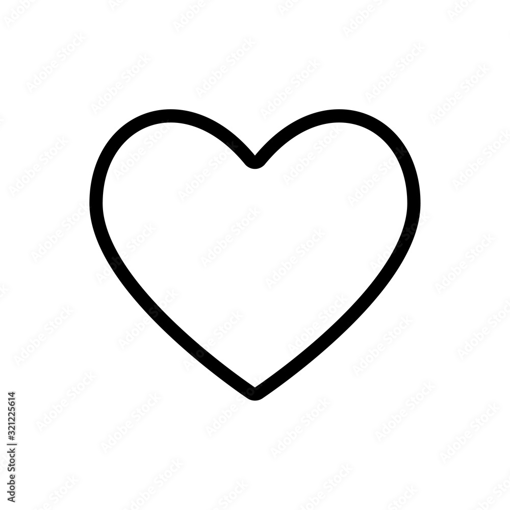 Editable stroke. Black heart line icon isolated on a white background. EPS10 vector file Editable stroke. Black heart line icon isolated on a white background. EPS10 vector file