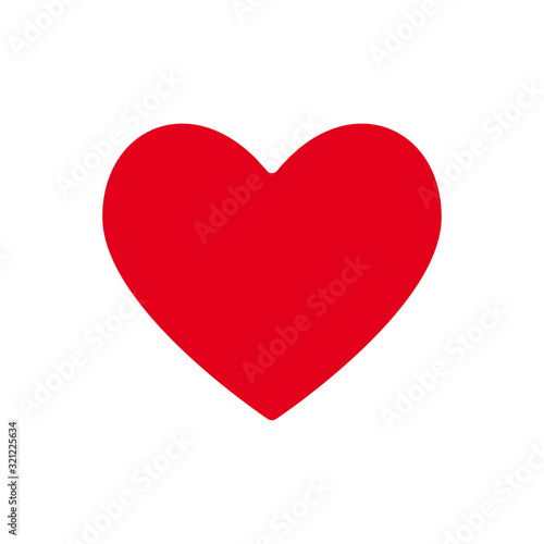 Red heart shape isolated on a white background. EPS10 vector file