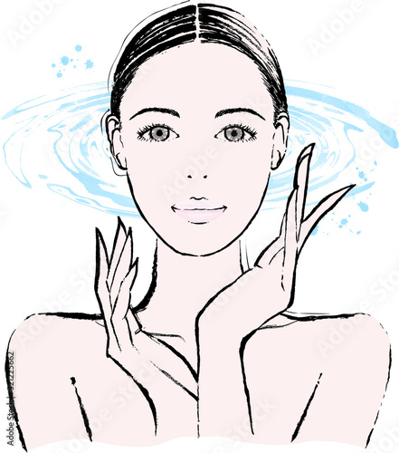 女性　美容イメージ　保湿