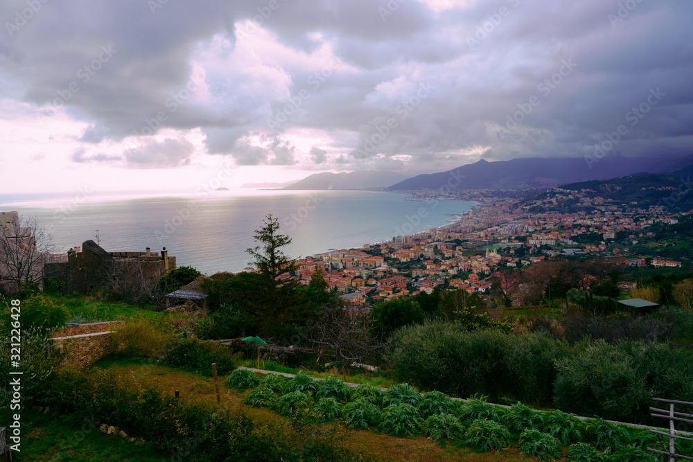 Ligurian Riviera panorama from above
