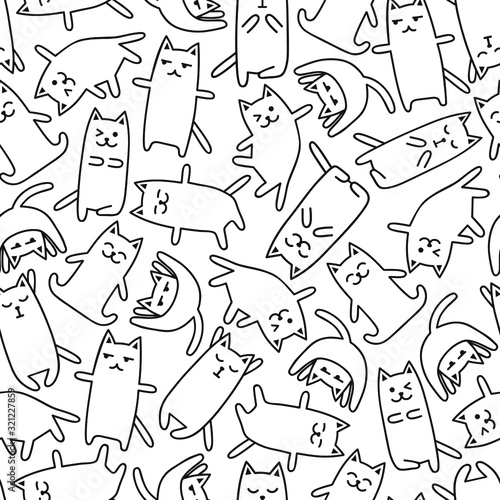 seamless pattern with cute cats
