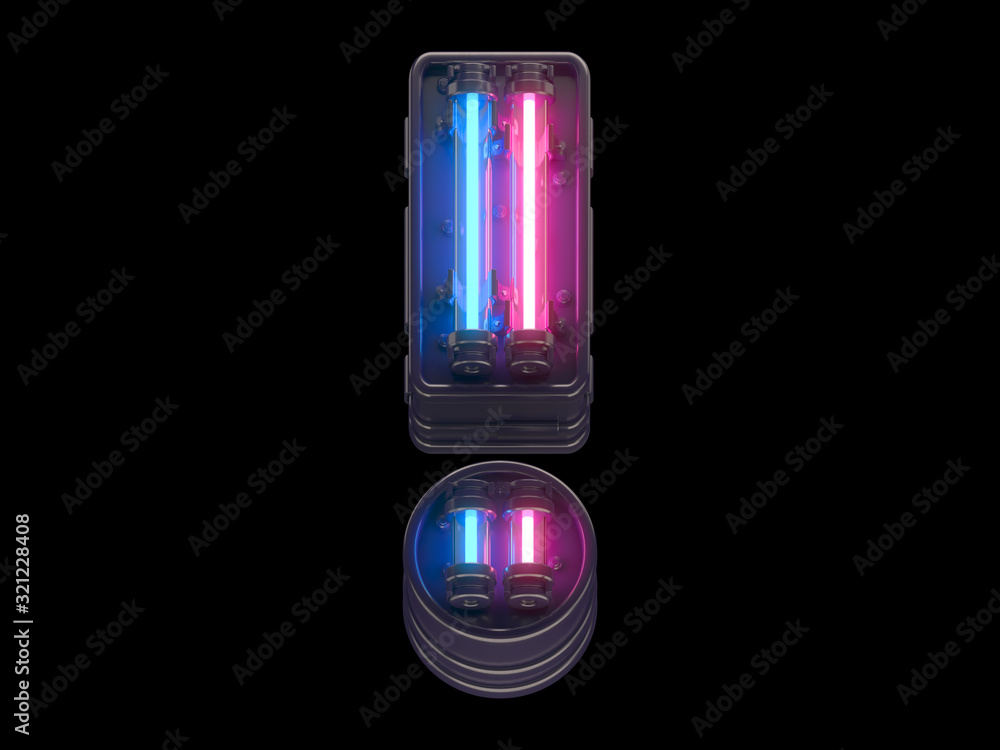 Red and Blue neon light font. Red and Blue neon light font.