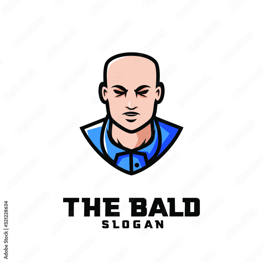 bald man character logo icon design cartoon bald man character logo icon design cartoon