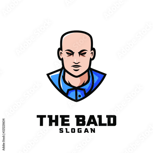 bald man character logo icon design cartoon