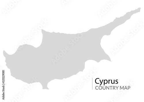 Cyprus map vector shape icon. Cyprus europe nicosia map country