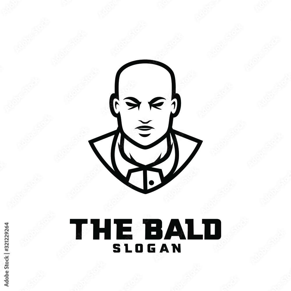 bald man character logo icon design cartoon bald man character logo icon design cartoon