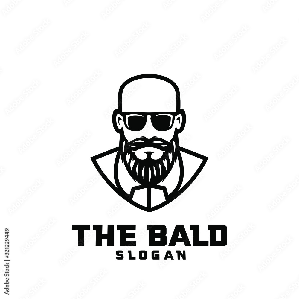bald man character logo icon design cartoon bald man character logo icon design cartoon