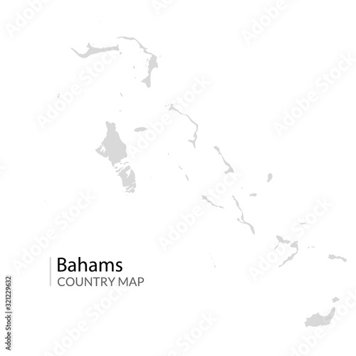 Bahams vector map. Nassau caribbean island country. Bahama map illustration