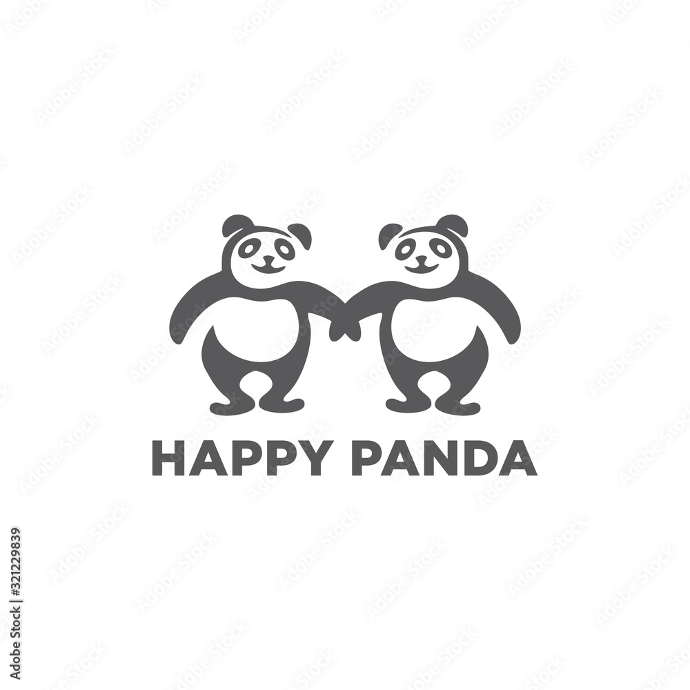 Happy Panda Logo Simple and Vector Templates Happy Panda Logo Simple and Vector Templates