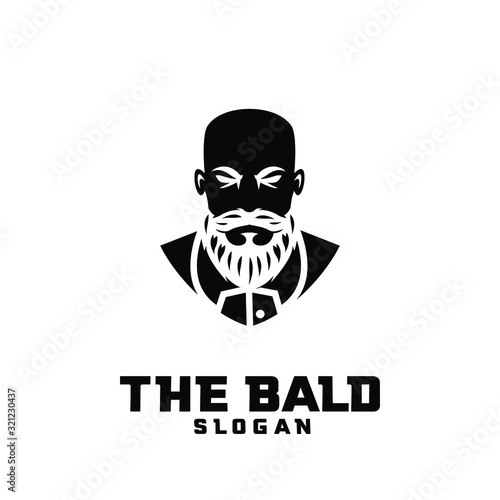 Free Download bald man silhouette character logo icon design cartoon - GFXLoad