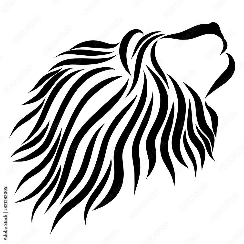 the head of lion aspiring upwards black pattern the head of lion aspiring upwards black pattern