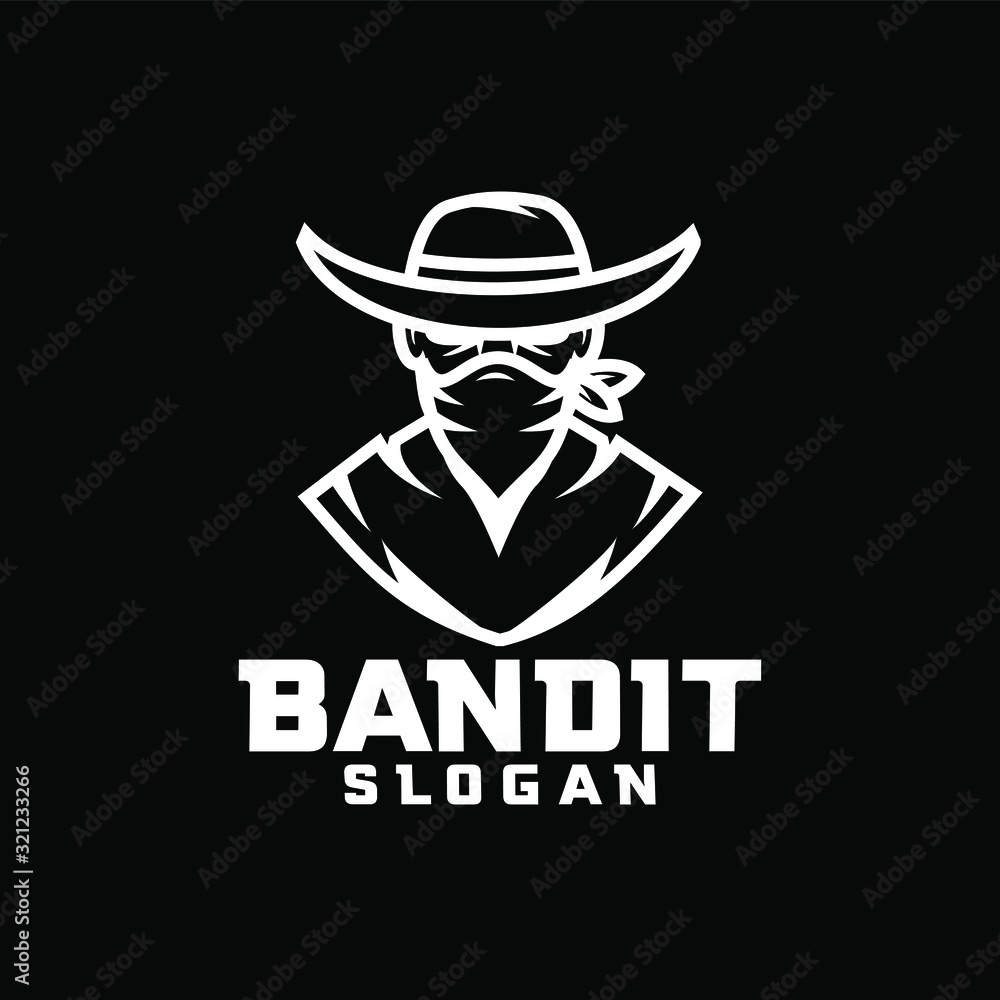 black bandit character logo icon design cartoon black bandit character logo icon design cartoon