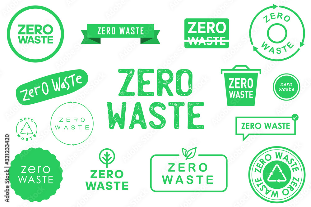 Collection of zero waste various badges, symbols and emlems. Ecology and environment protection. Vector illustration. Collection of zero waste various badges, symbols and emlems. Ecology and environment protection. Vector illustration.